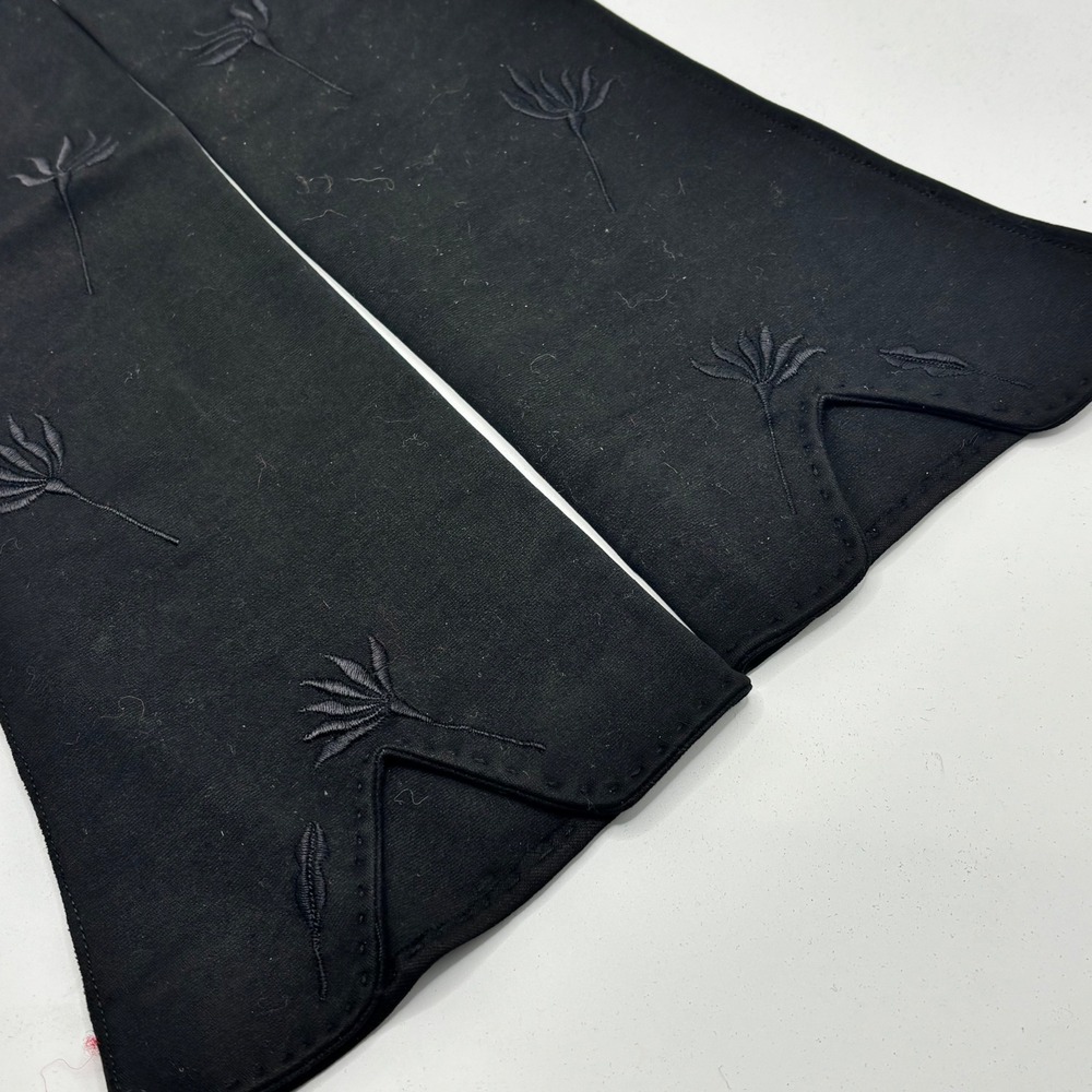 Wear-Right Vintage Black Cotton Opera Gloves Embroidered Western Germany Sz‎ 7.5 - Picture 3 of 9
